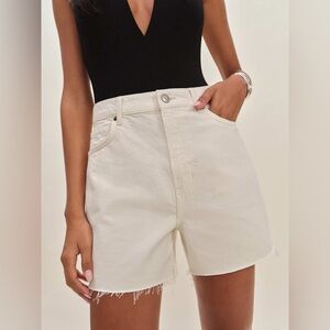 Reformation Cream Denim Cutoff Women’s Shorts, Sz 31
100% Cotton NWOT